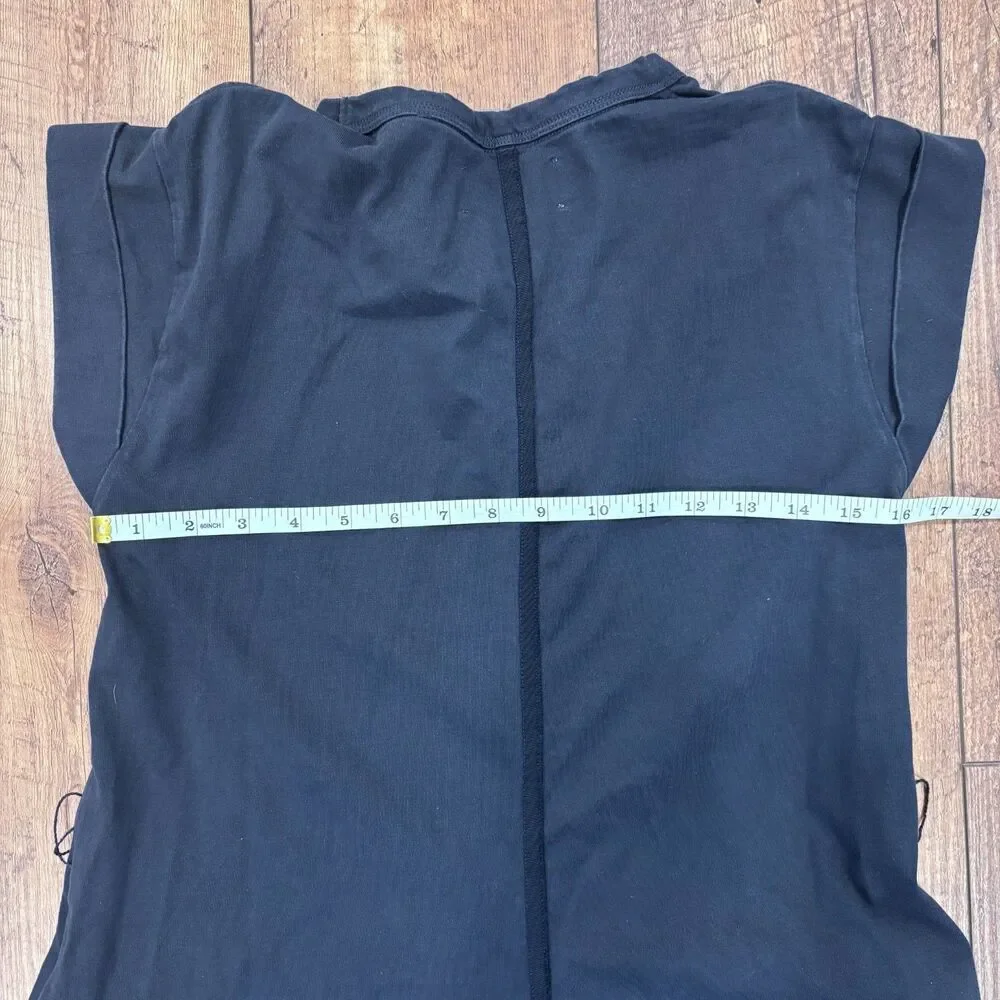 La Ligne New York Andie Dress Washed Out Black Organic Cotton XS $225 NO BELT